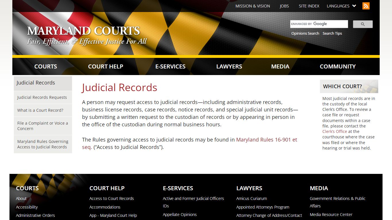 Judicial Records | Maryland Courts